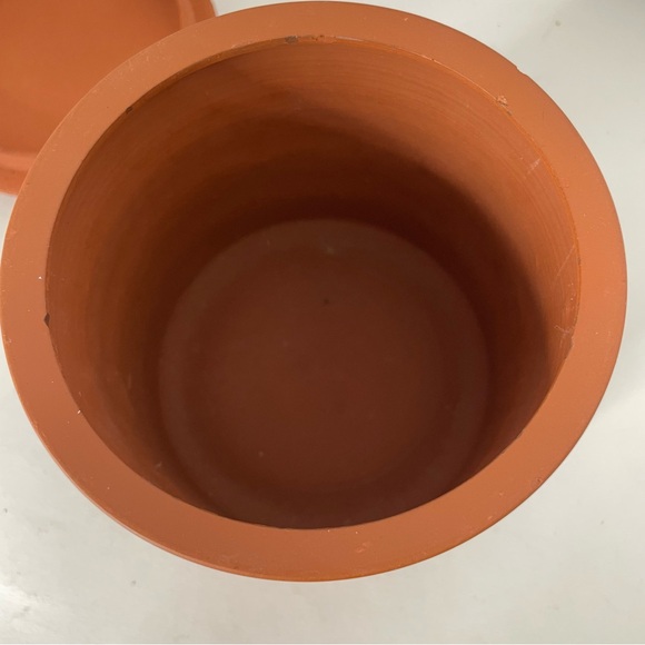 Japanese Tokoname Redware Flying Dragon in Cloud Covered Pot Jar 5 1/2" - Picture 7 of 14